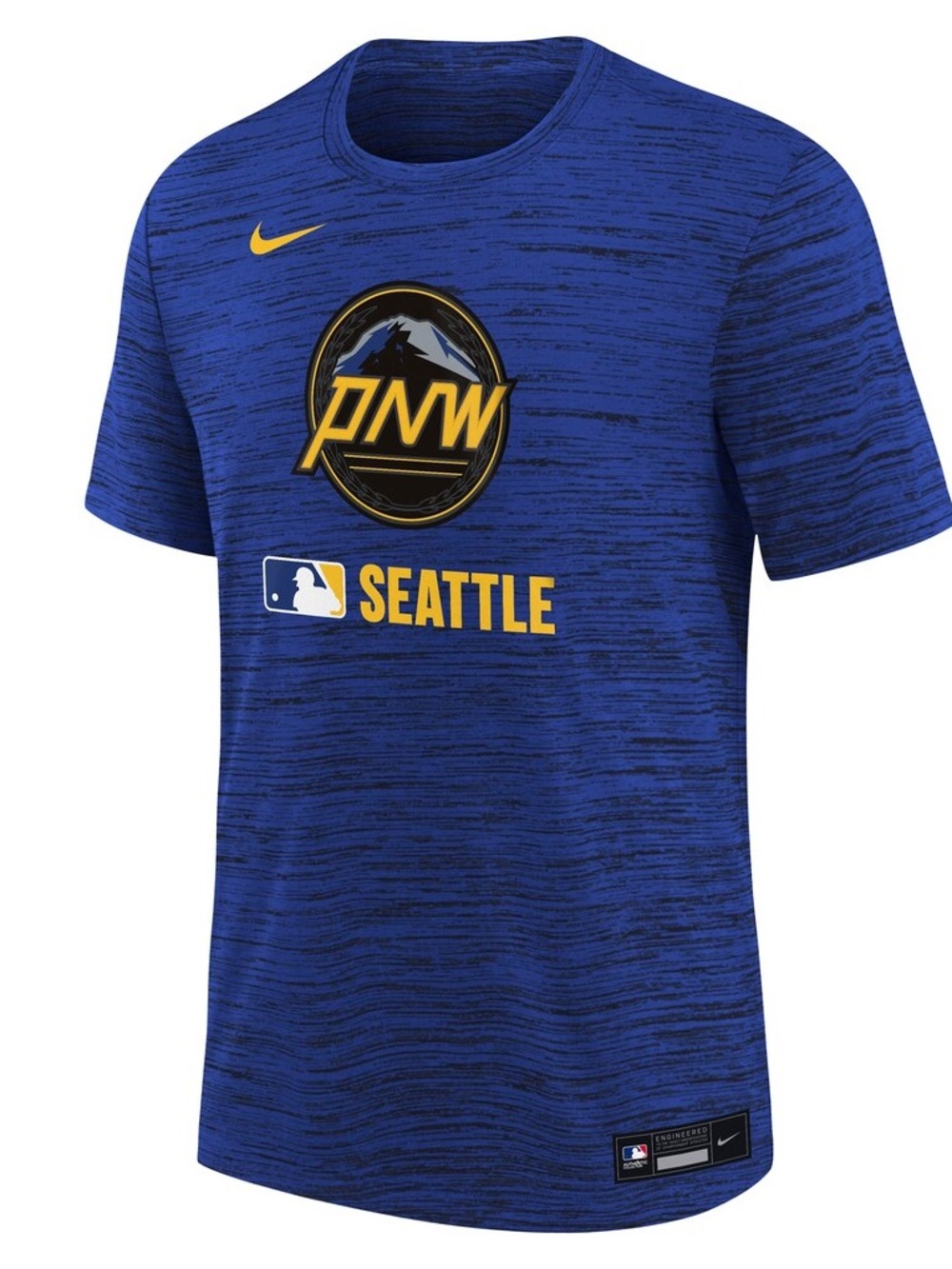 Nike Blue Seattle PNW Short-Sleeve Logo Tee with Yellow Accents